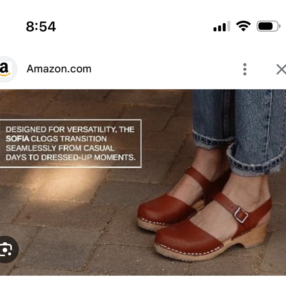 MIA Sofia Brown Leather Clog Sandals - 8 or EUR 38